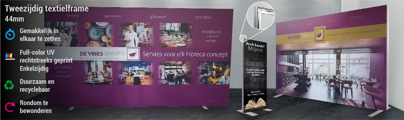 44mm tweezijdig textielframe
