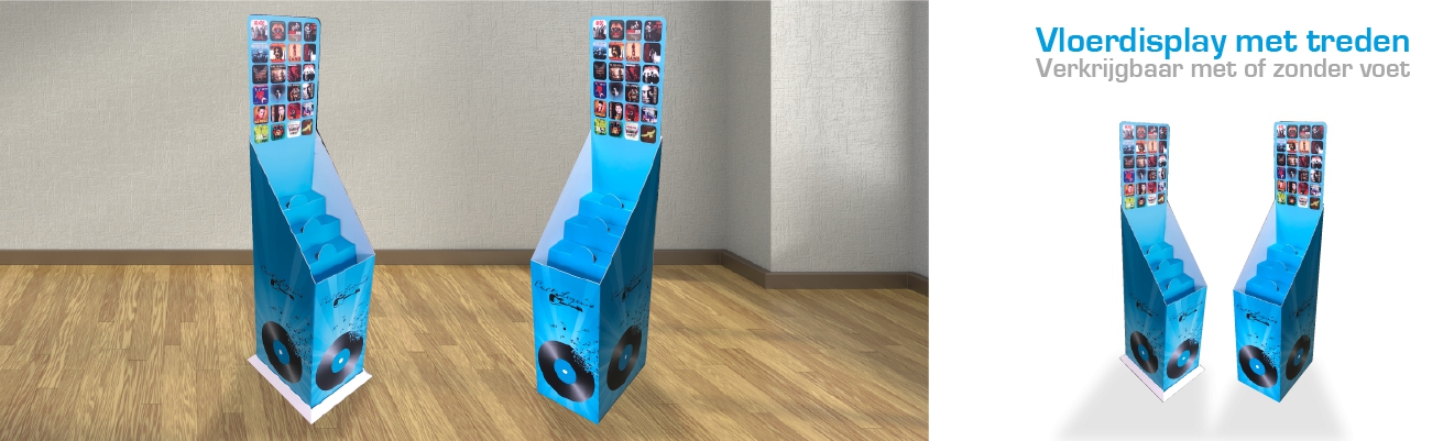 Vloerdisplay met treden