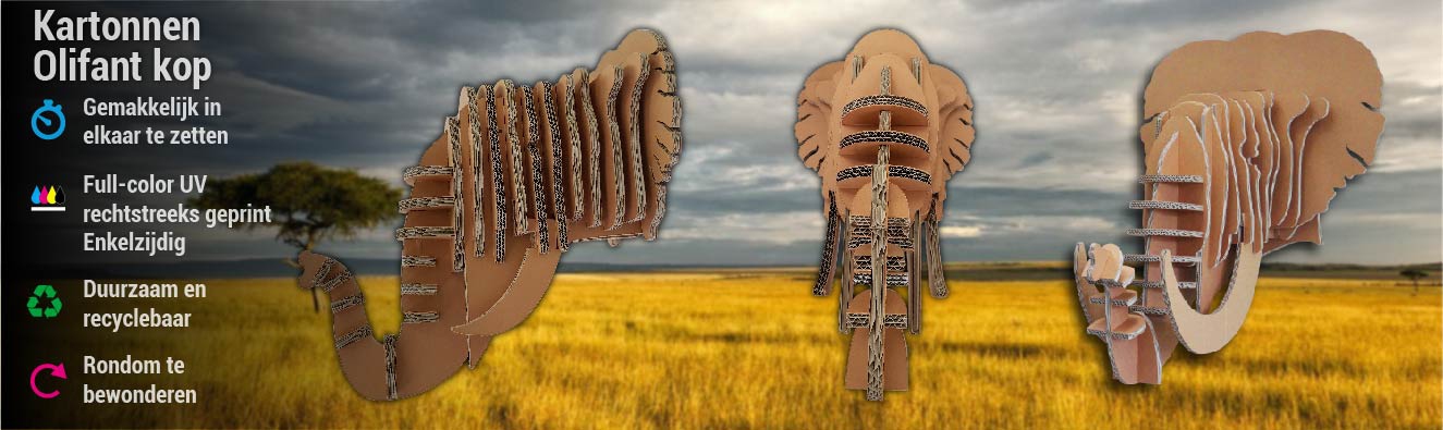 3D kartonnen dierenkoppen