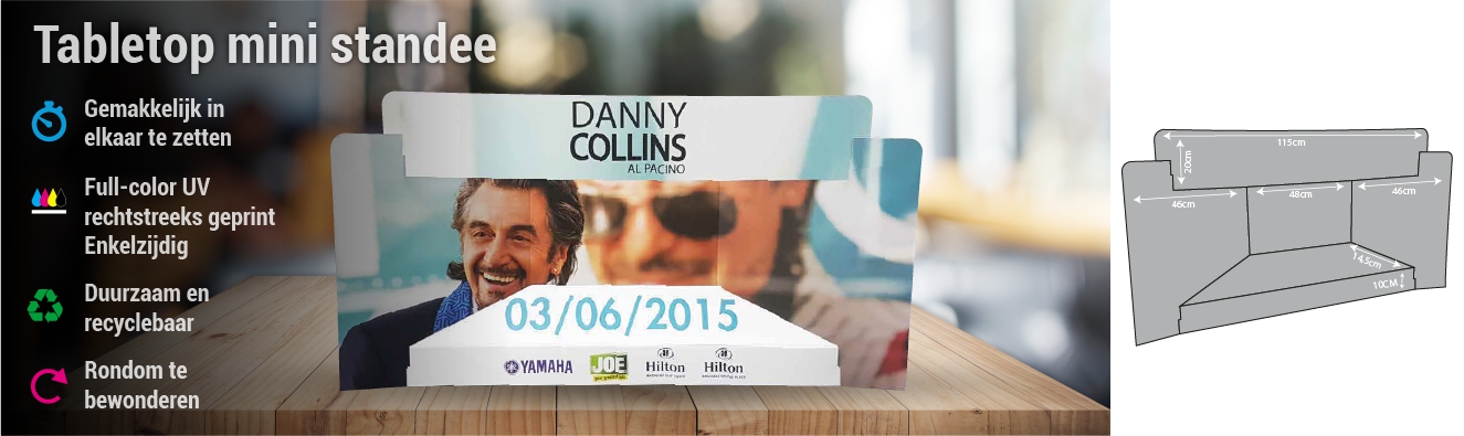 Tabletop mini standee