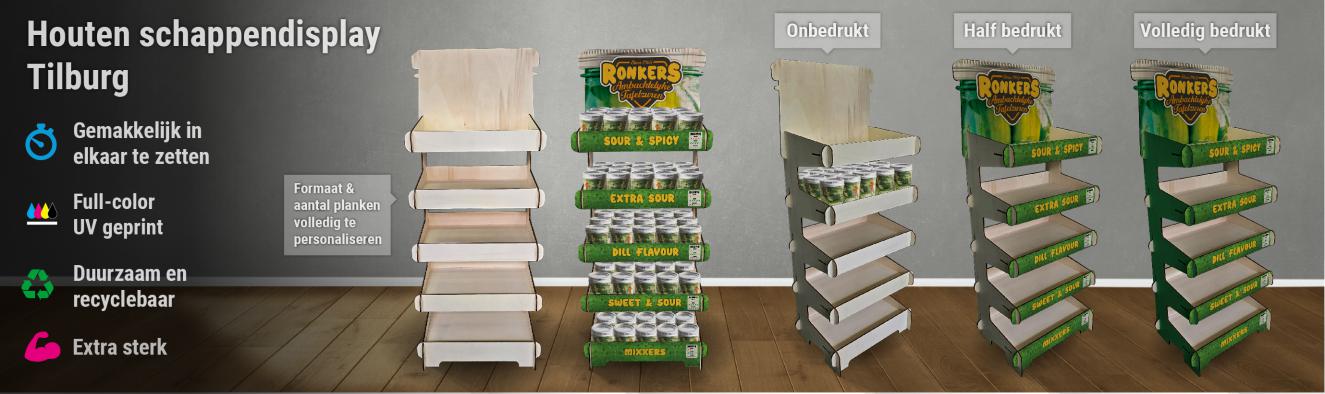 Houten schappendisplay Tilburg