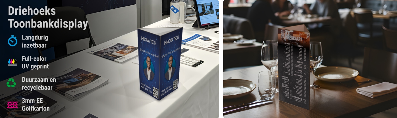 Driehoeks toonbankdisplay