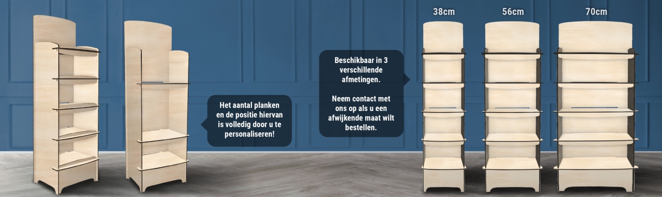 Houten Flatline schappendisplay