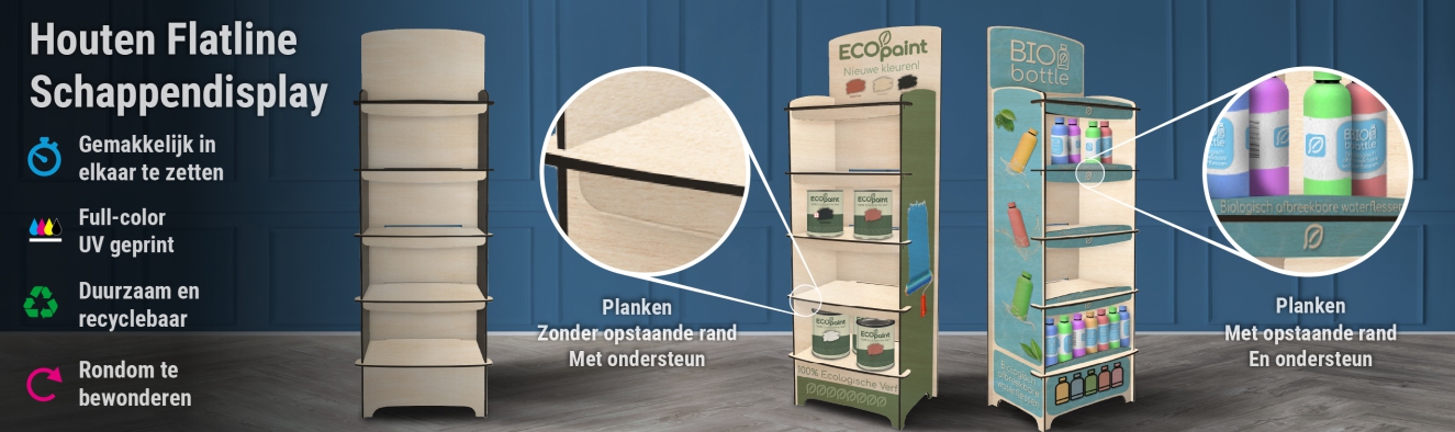 Houten Flatline schappendisplay