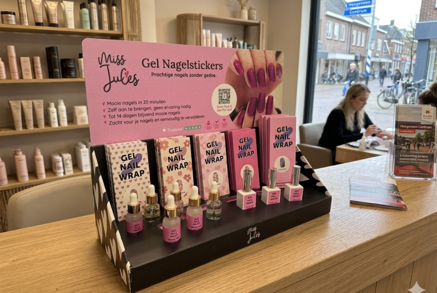 De toonbankdisplay in de winkel!