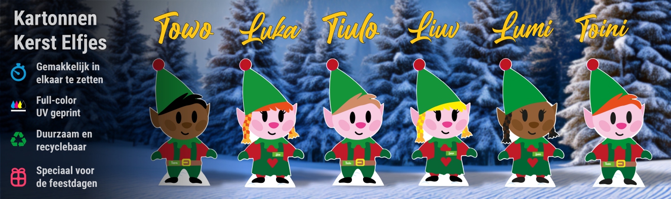 Kartonnen Kerst Elfjes