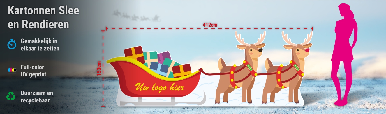 Kartonnen Slee en Rendieren