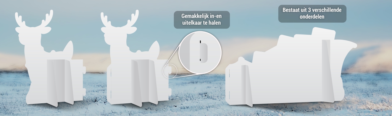 Kartonnen Slee en Rendieren