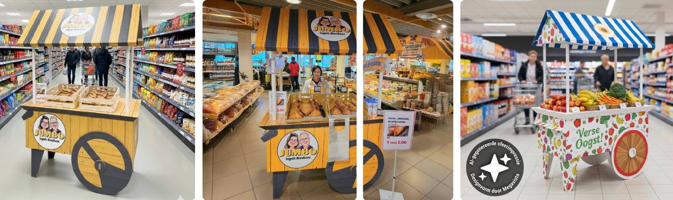 Kartonnen marktkar