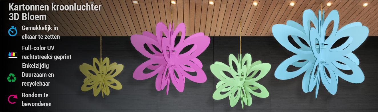 Kartonnen Kroonluchter 3D Bloem