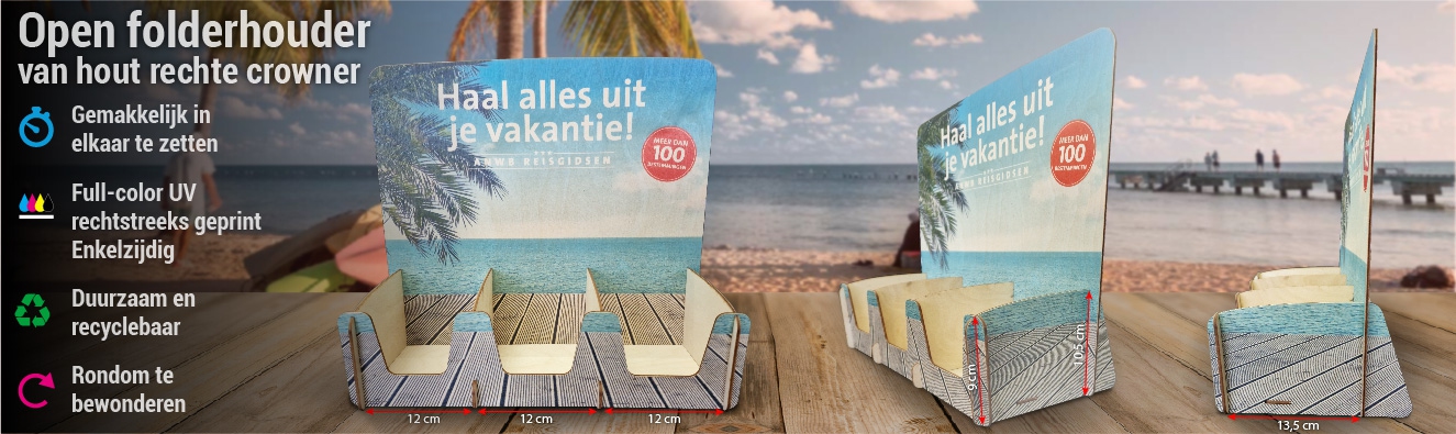 Open folderhouder van hout