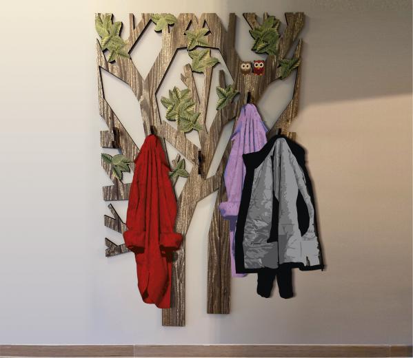 Houten design kapstok