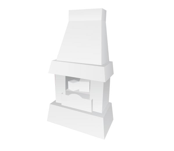 Open haard van karton