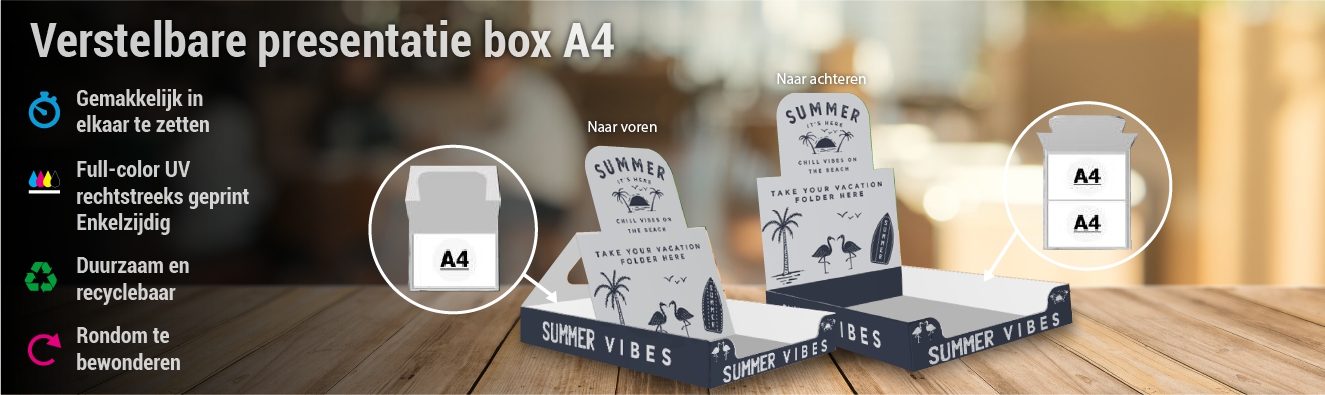 Verstelbare presentatie box