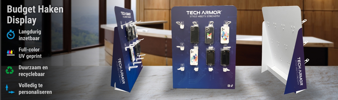 Budget display met haken