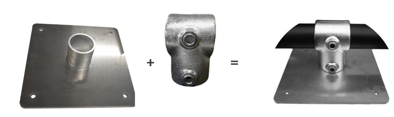 Wandplaat voor 48mm buizen