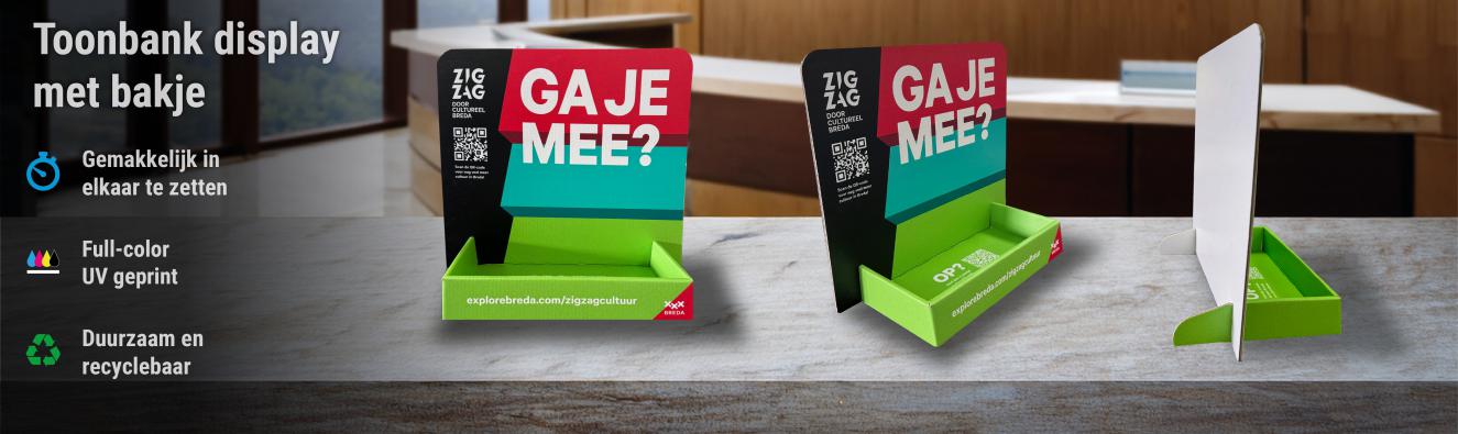 Toonbank display met bakje
