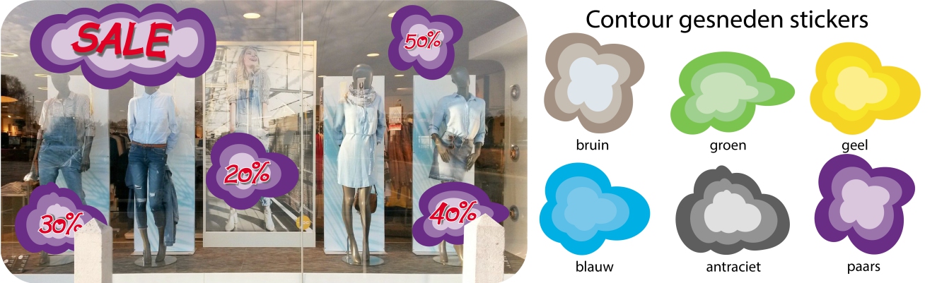 Wolken etalagestickers