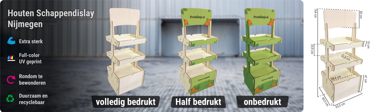 Houten schappendisplay Nijmegen