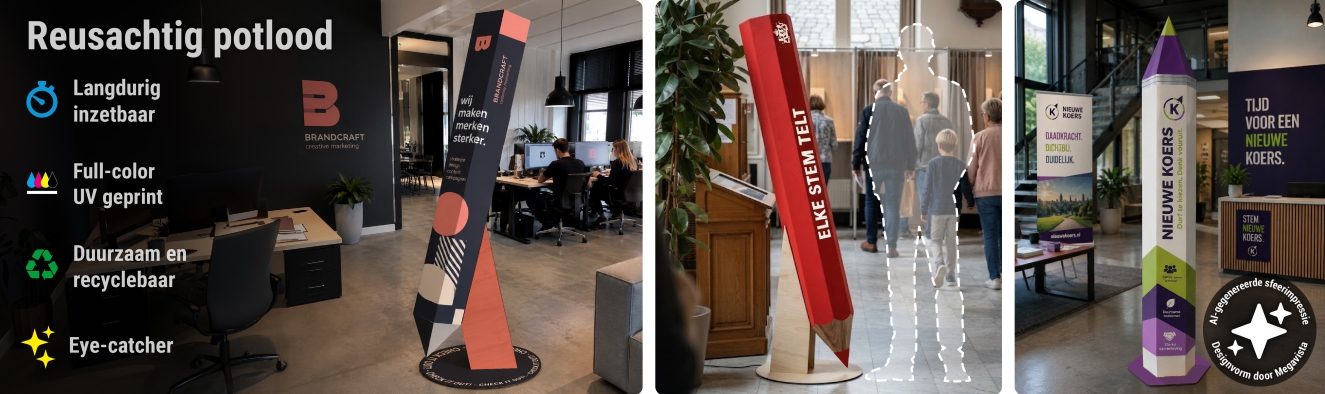 Reusachtig potlood van karton