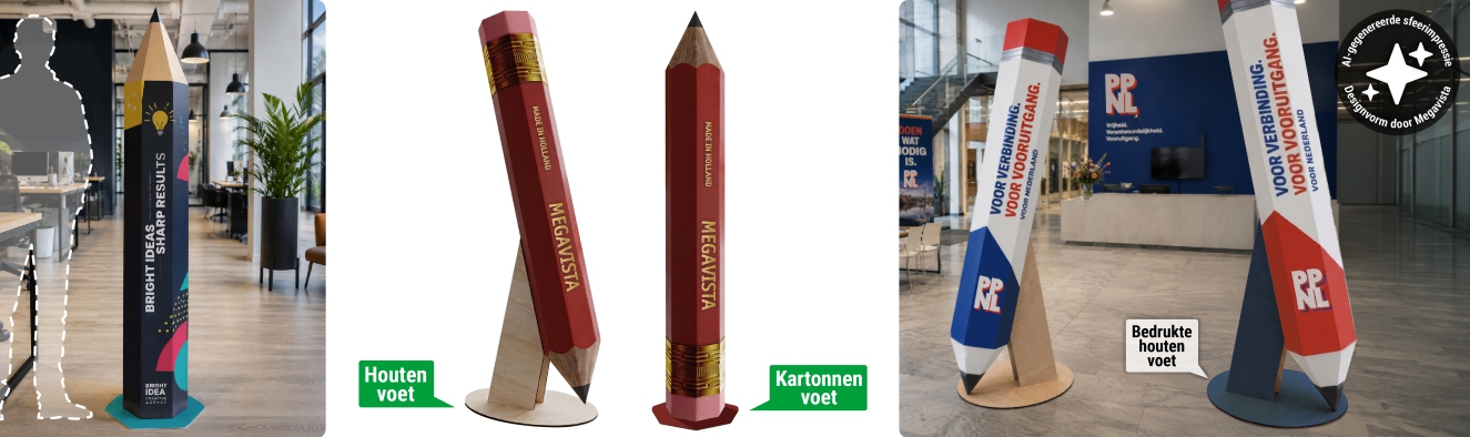 Reusachtig potlood van karton