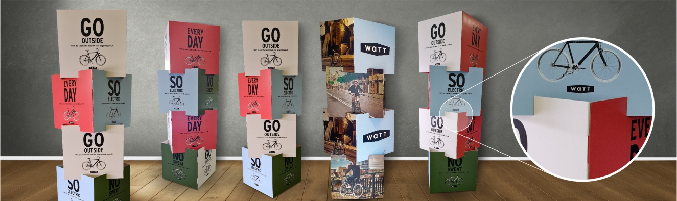 Kubus display pilaar