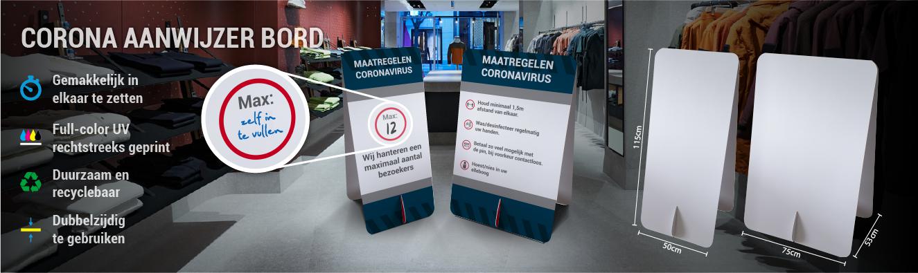 Corona aanwijzer borden