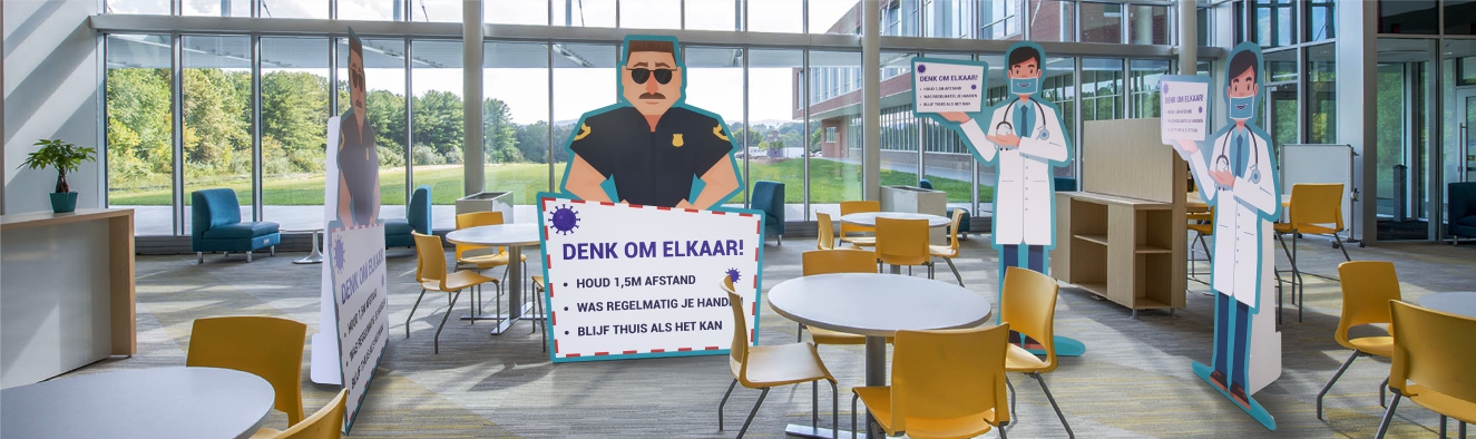 Kartonnen displays maatregelen coronavirus