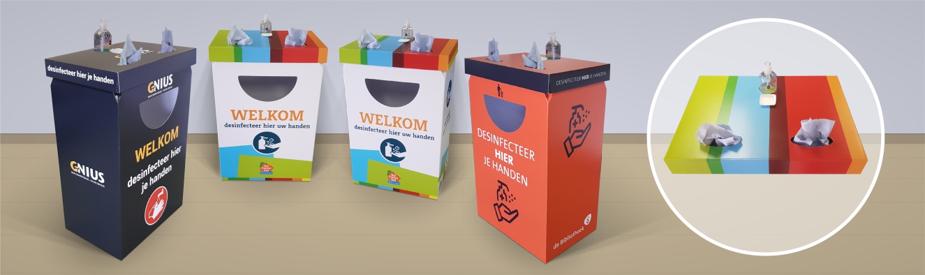 Desinfectie balie station tegen corona