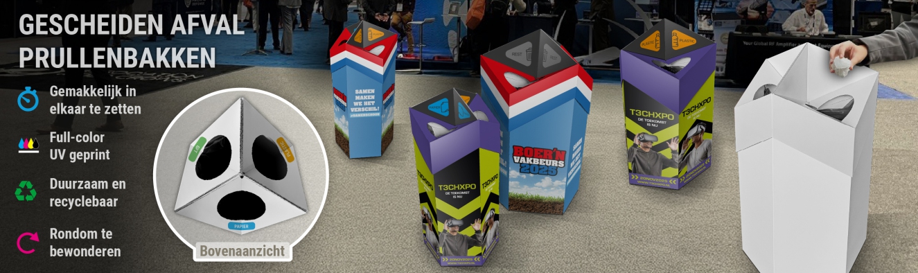 Gescheiden afval prullenbakken