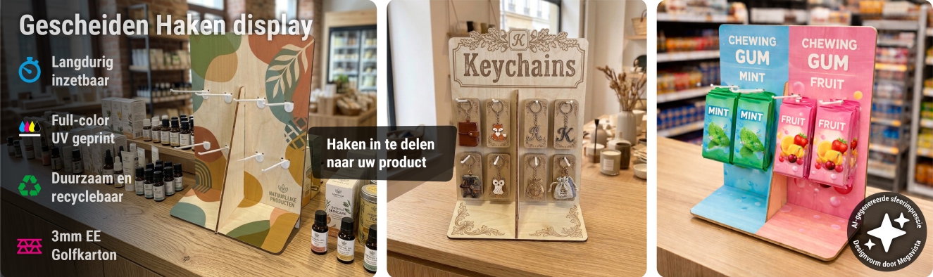gescheiden haken display