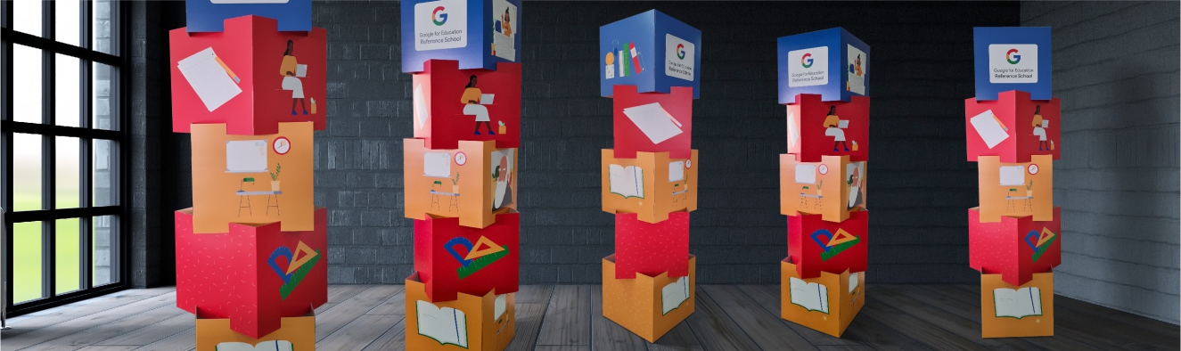 Kubus display pilaar