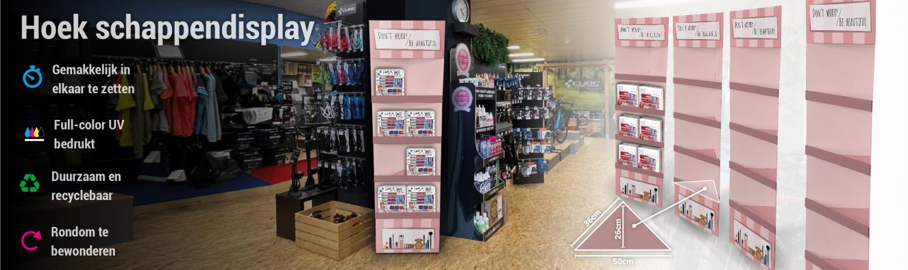 Hoek schappendisplay