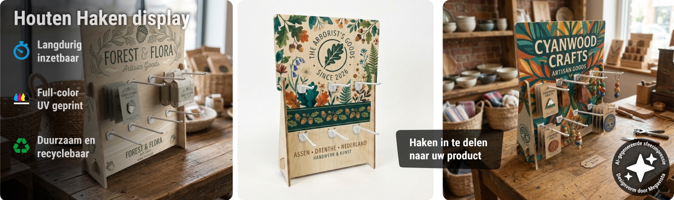 houten haken display