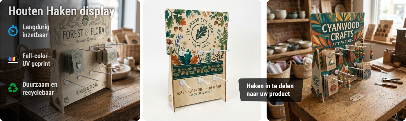 houten haken display
