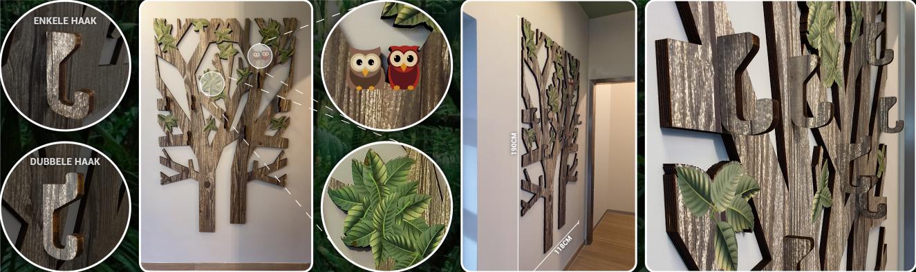 Houten design kapstok