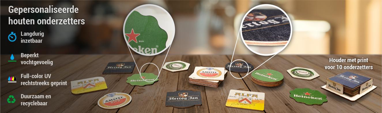 Gepersonaliseerde houten onderzetters