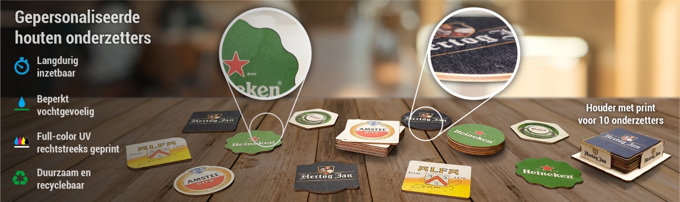 Gepersonaliseerde houten onderzetters