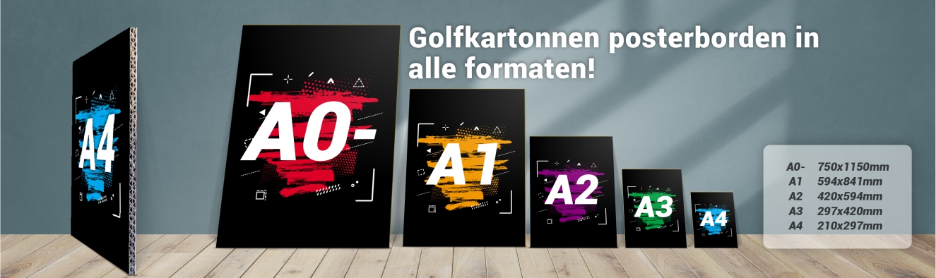Golfkartonnen poster borden