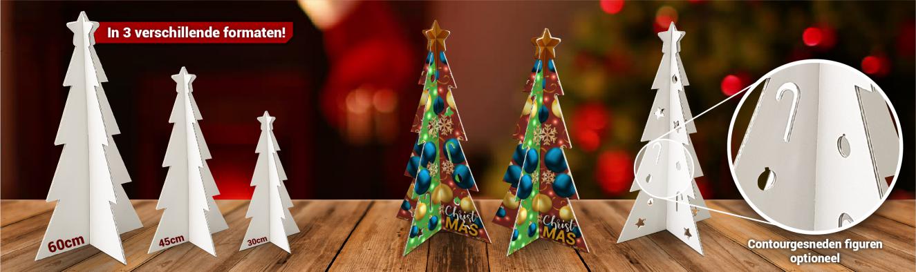 Kartonnen kerstboompjes