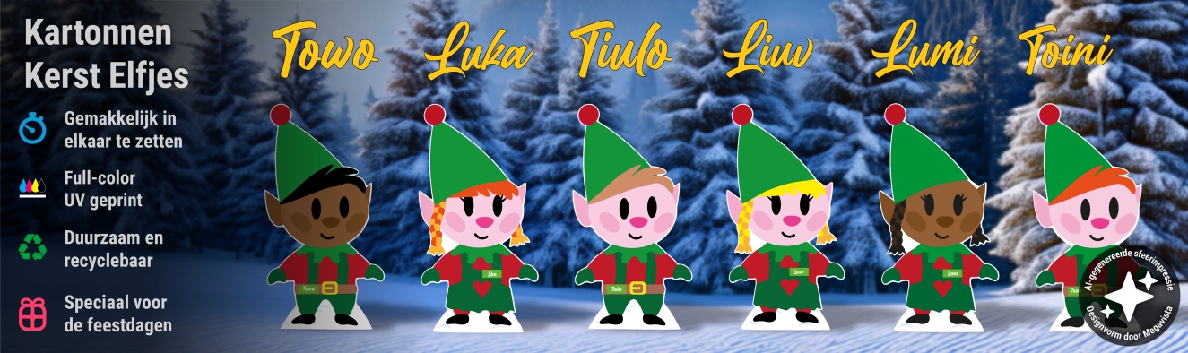 Kartonnen Kerst Elfjes