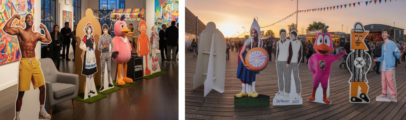 Levensgrote figuren 75x200