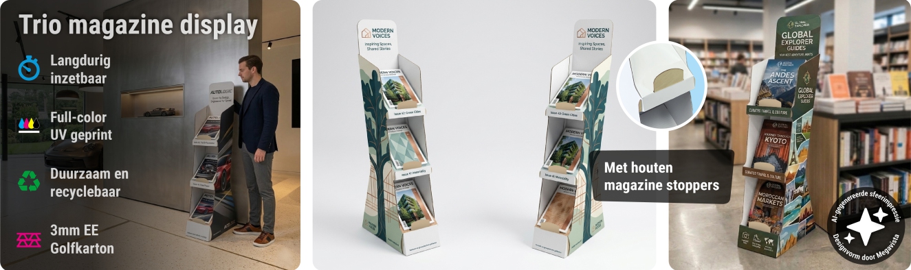 Trio magazine display