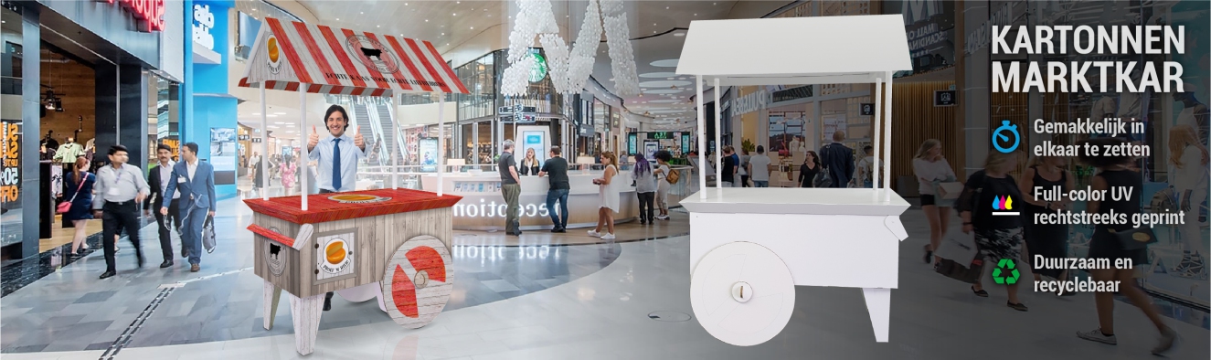 Kartonnen marktkar