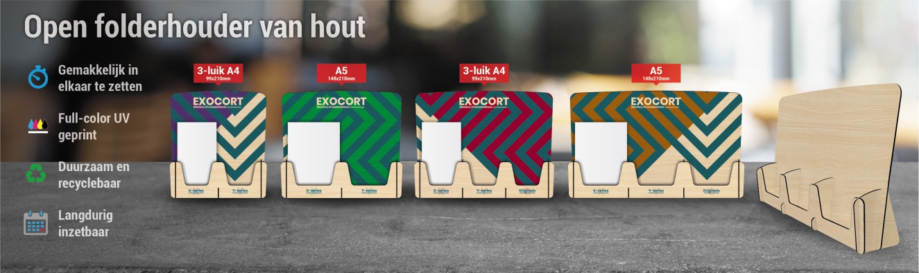 Open folderhouder van hout