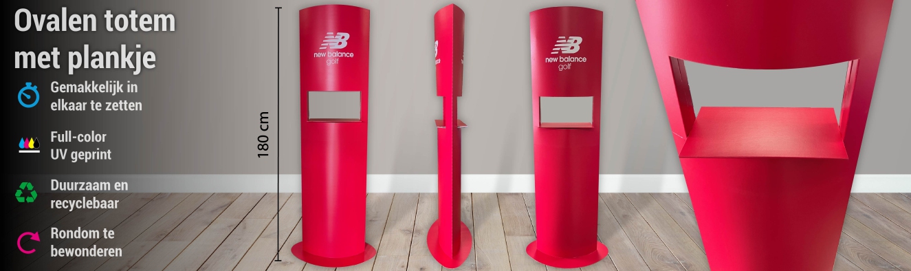 Ovalen totem met plankje