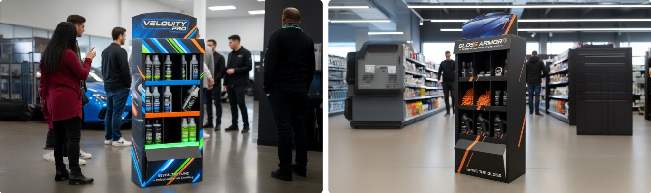 Schappendisplay met vakken