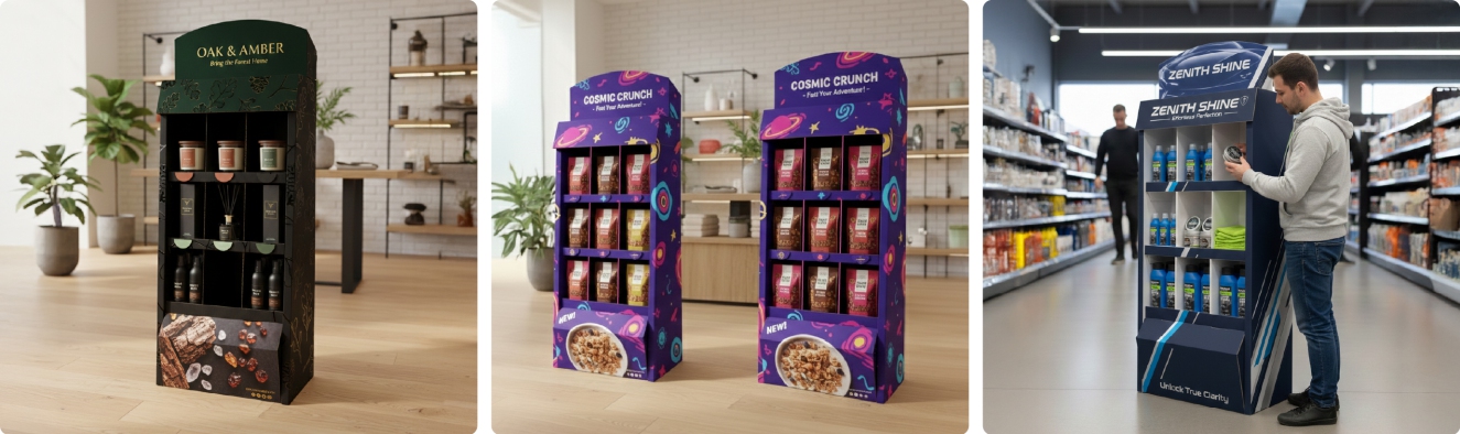 Schappendisplay met vakken