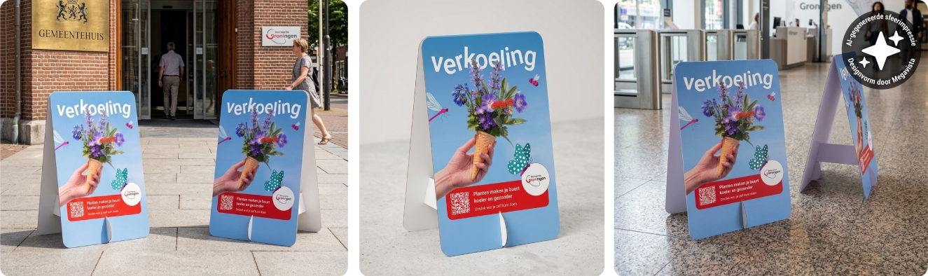 Kartonnen stoepbord - Reporter