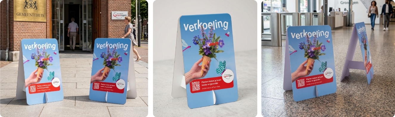 Kartonnen stoepbord - Reporter